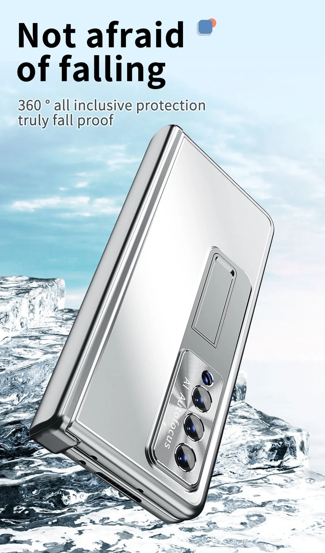 Compatible with Samsung Zfold4 phone case, aluminum alloy hinge, folding protective case, ZFOLD3 pen slot, S Pen stylus.