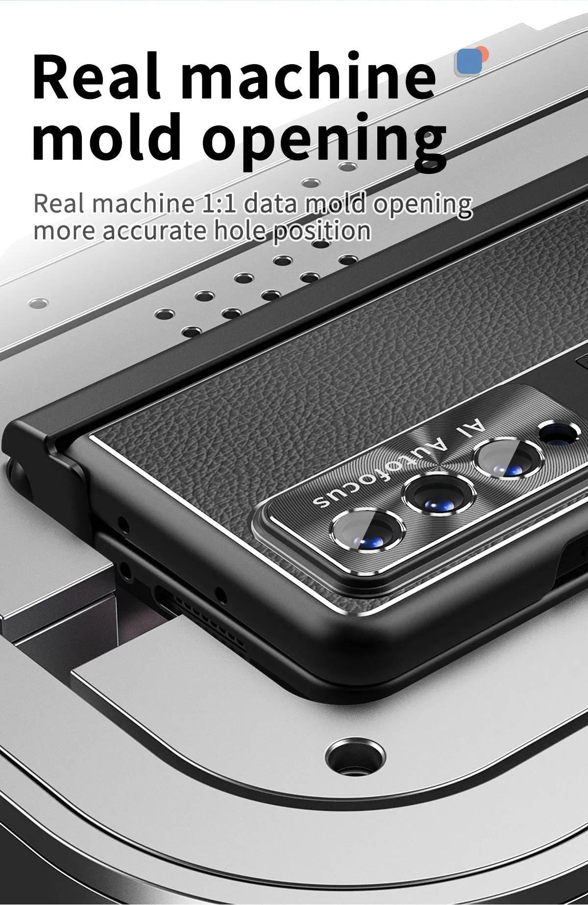 Compatible with Samsung Zfold4 phone case, magnetic hinge, vegan leather FOLD3 folding protective case, dual pen slots.