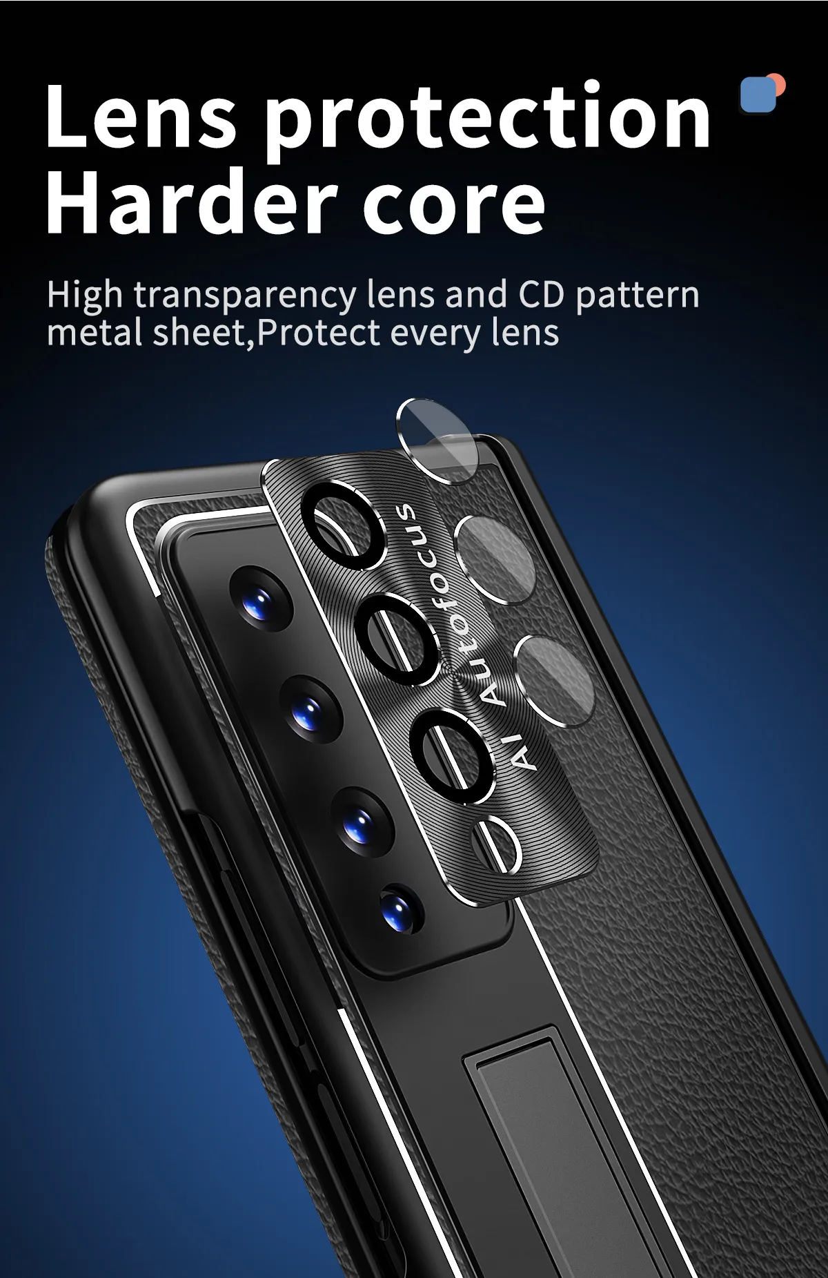 Compatible with Samsung Zfold4 phone case, magnetic hinge, vegan leather FOLD3 folding protective case, dual pen slots.