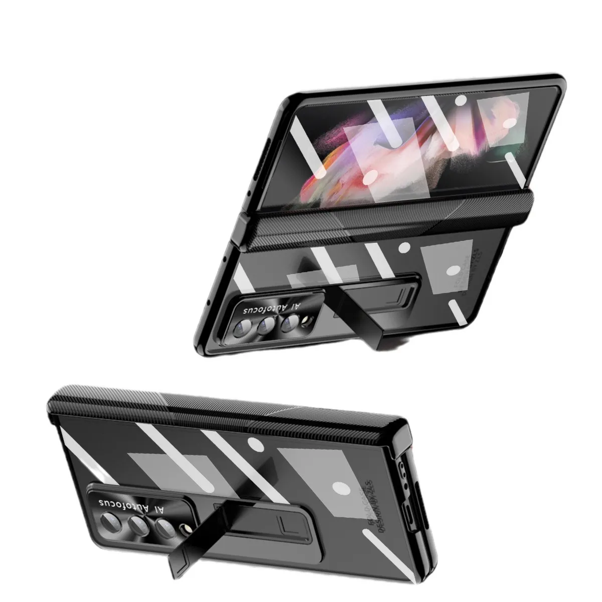 Samsung ZFold 4 Phone Case FOLD3 Magnetic Hinge Folding Protective Case W22 Electroplated Lens Film Leather Case