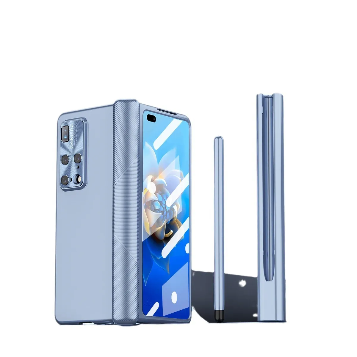 Huawei MATE X2 phone case, solid color, magnetic hinge, folding protective case, 5G lens film, leather case.