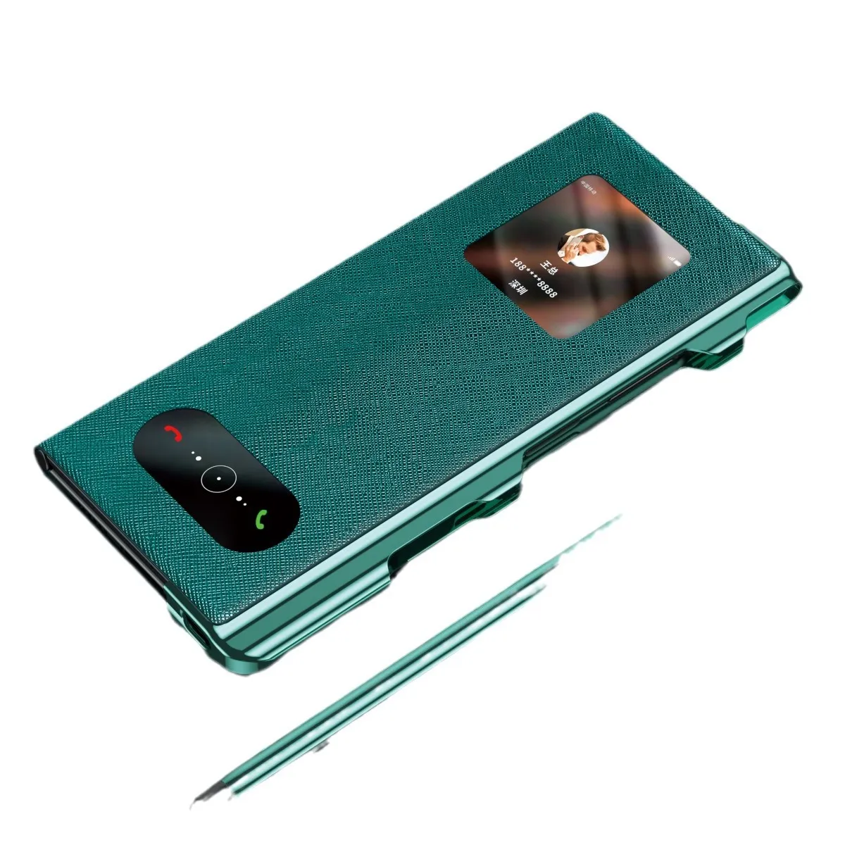 Compatible with Huawei Mate XS2 phone case, foldable XS2 protective case, solid color leather, 5G business full-coverage anti-drop leather case