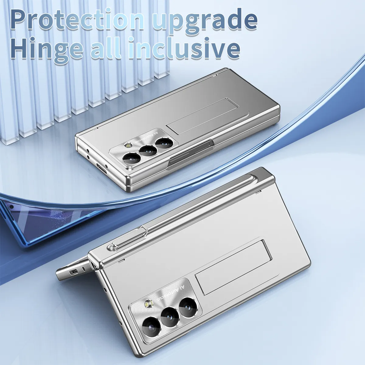 Samsung ZFold 8 Ultra phone case with magnetic hinge, electroplated lens coating, suitable for use with lenses.