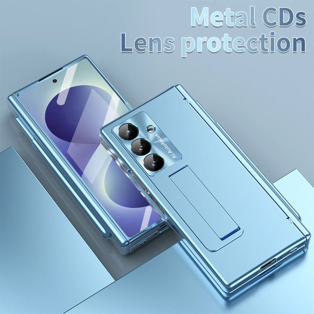 Samsung ZFold 8 Ultra phone case with magnetic hinge, electroplated lens coating, suitable for use with lenses.