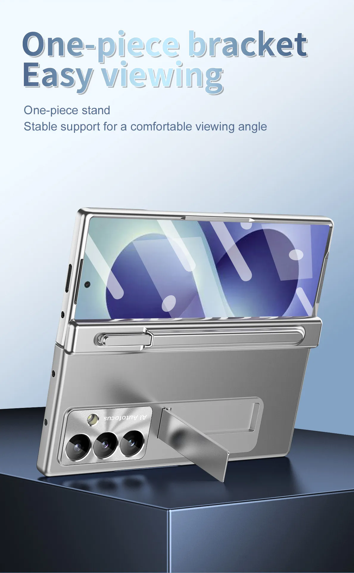 Samsung ZFold 8 Ultra phone case with magnetic hinge, electroplated lens coating, suitable for use with lenses.