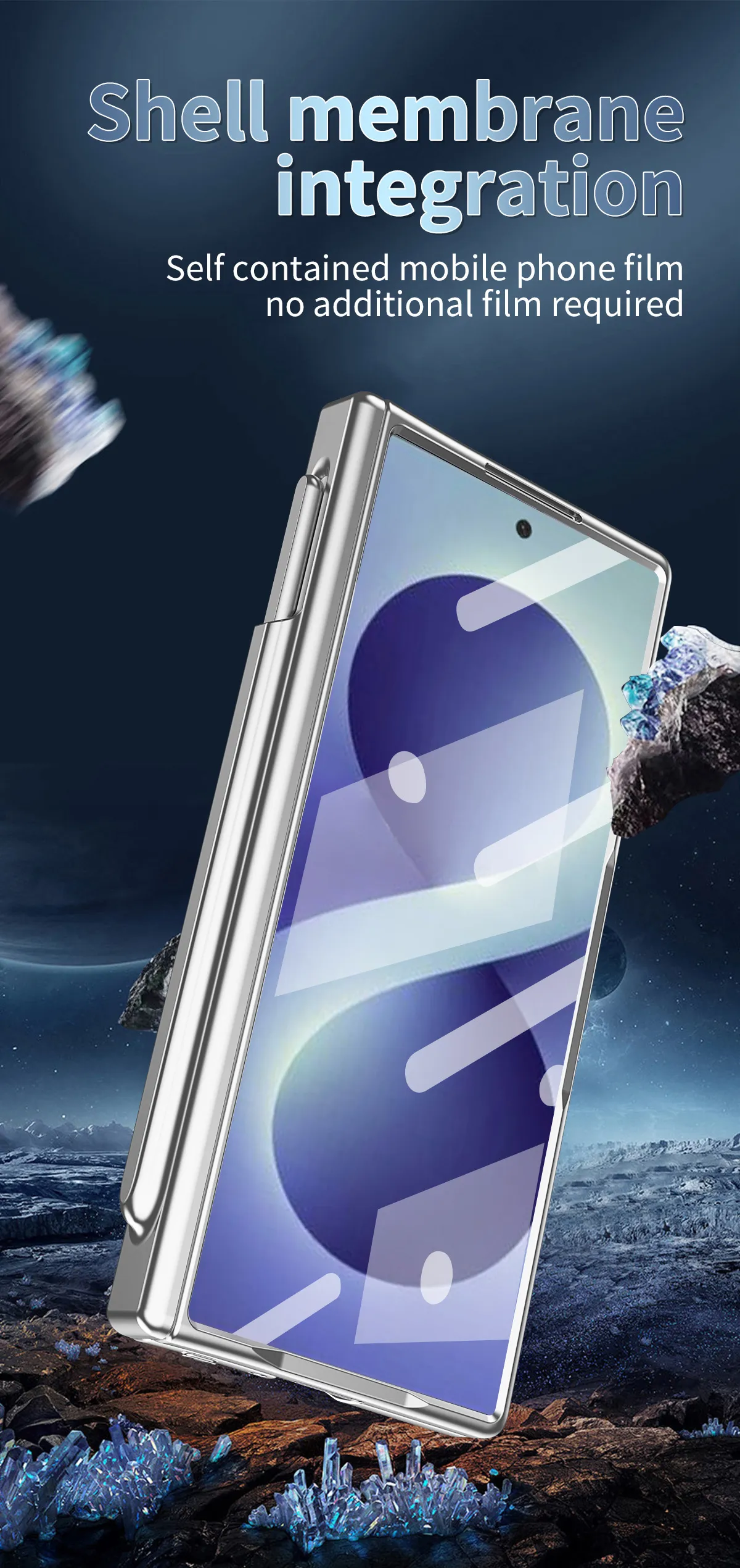 Samsung ZFold 8 Ultra phone case with magnetic hinge, electroplated lens coating, suitable for use with lenses.