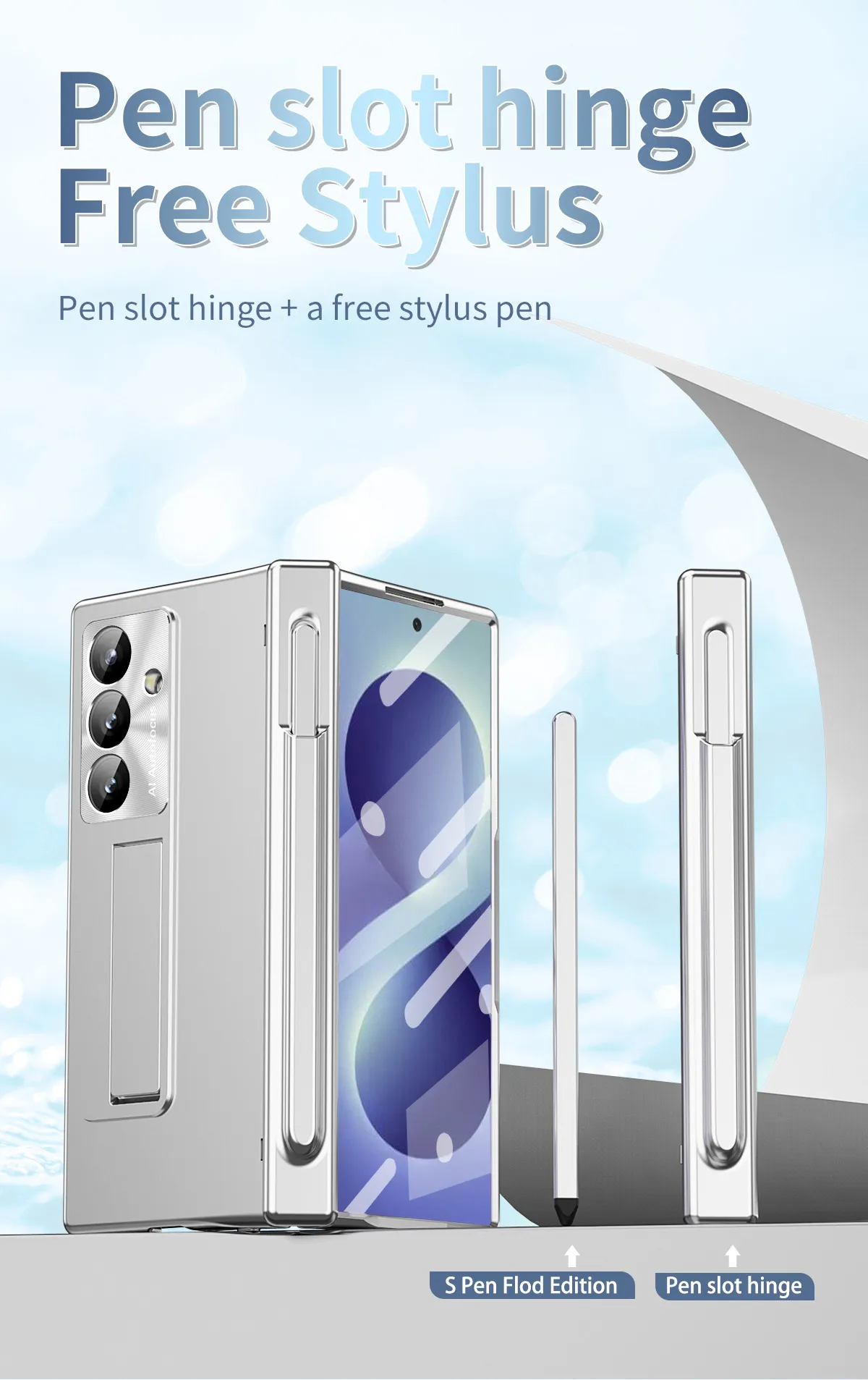 Samsung ZFold 8 Ultra phone case with magnetic hinge, electroplated lens coating, suitable for use with lenses.