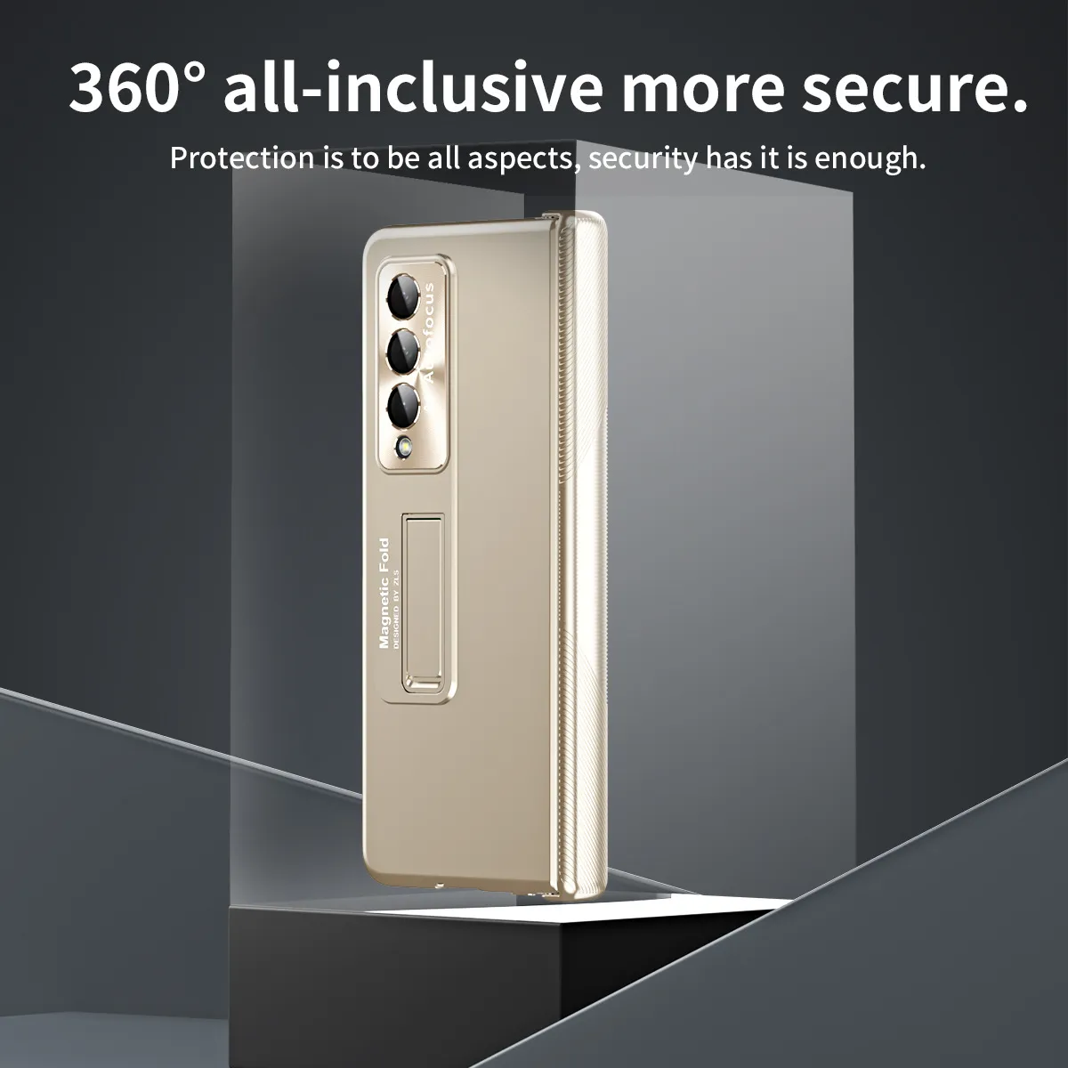 Samsung ZFold 4 Phone Case FOLD4 Magnetic Hinge Folding Protective Case W22 Electroplated Lens Film Leather Case