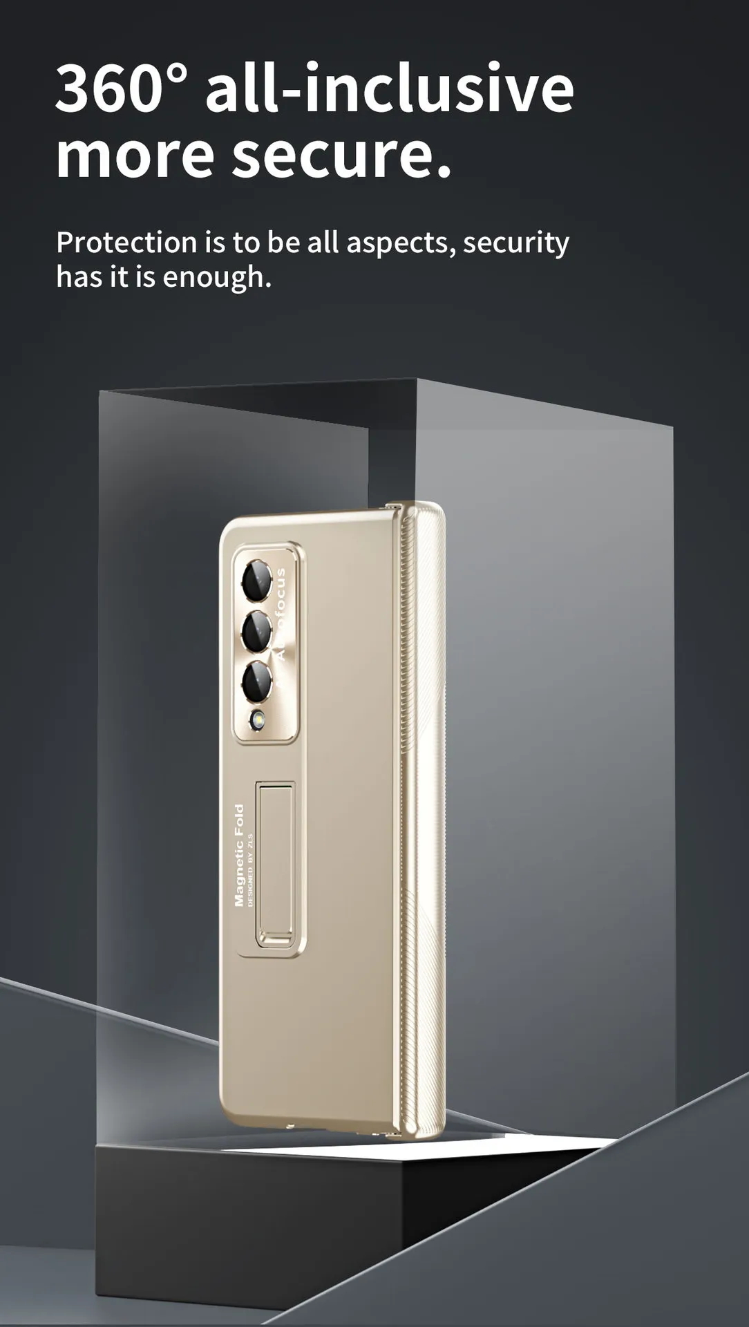 Samsung ZFold 4 Phone Case FOLD4 Magnetic Hinge Folding Protective Case W22 Electroplated Lens Film Leather Case