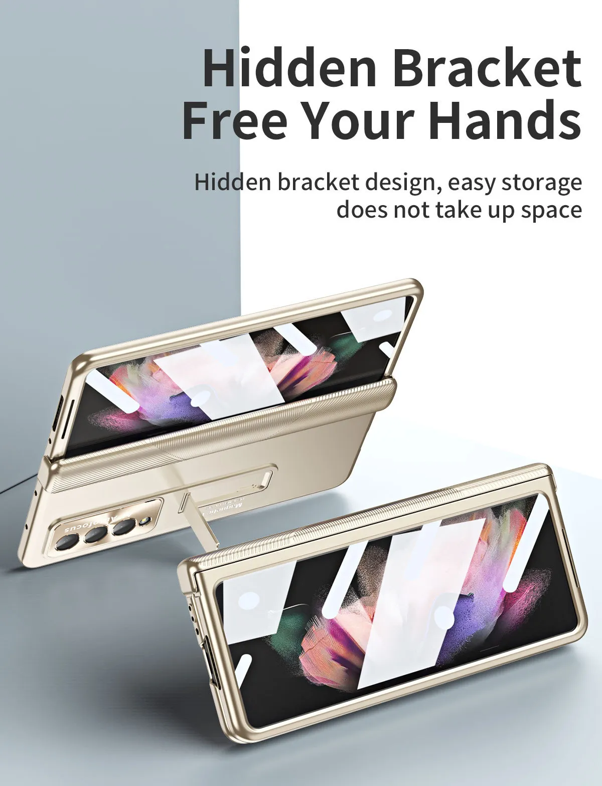 Samsung ZFold 4 Phone Case FOLD4 Magnetic Hinge Folding Protective Case W22 Electroplated Lens Film Leather Case