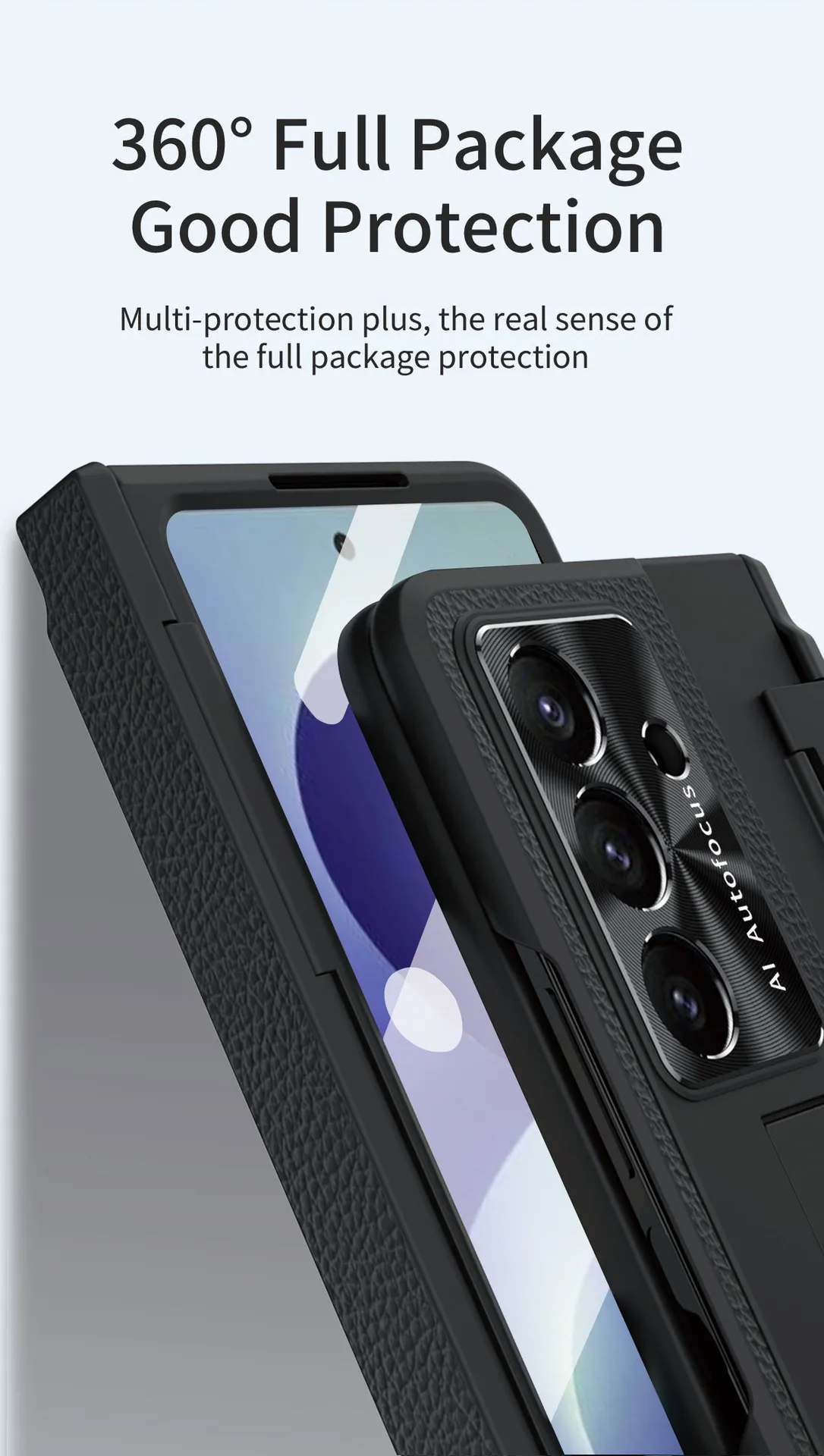Samsung Zfold 8 Ultra phone case, FOLD8 foldable screen, flat hinge, vegan leather, drop-proof protective case.