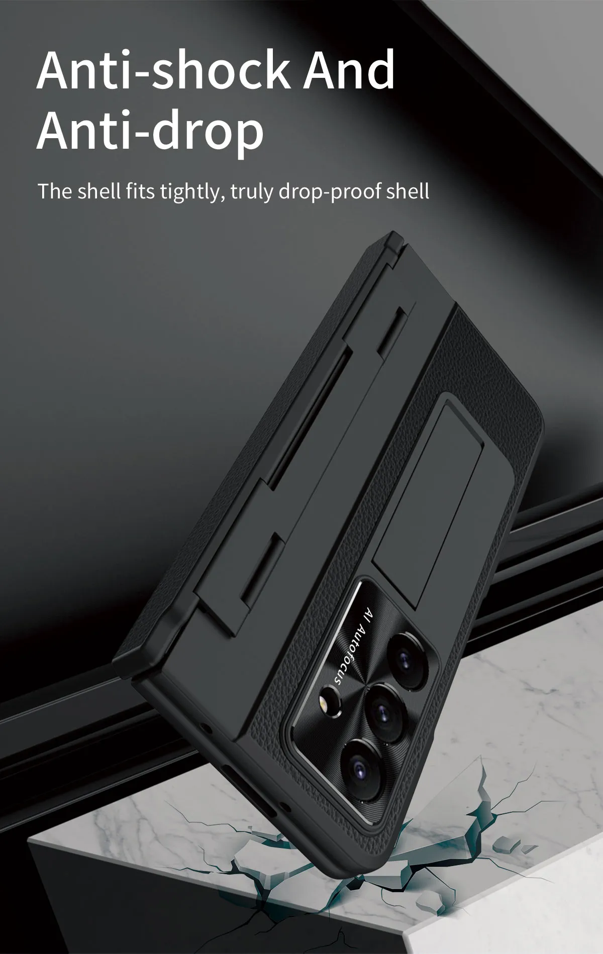 Samsung Zfold 8 Ultra phone case, FOLD8 foldable screen, flat hinge, vegan leather, drop-proof protective case.
