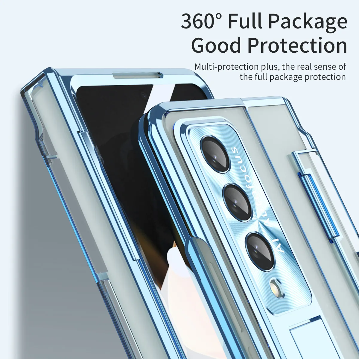 Samsung Zfold 5 Phone Case FOLD4 Flat Hinge Folding Protective Case W22 Electroplated Lens Film Leather Case
