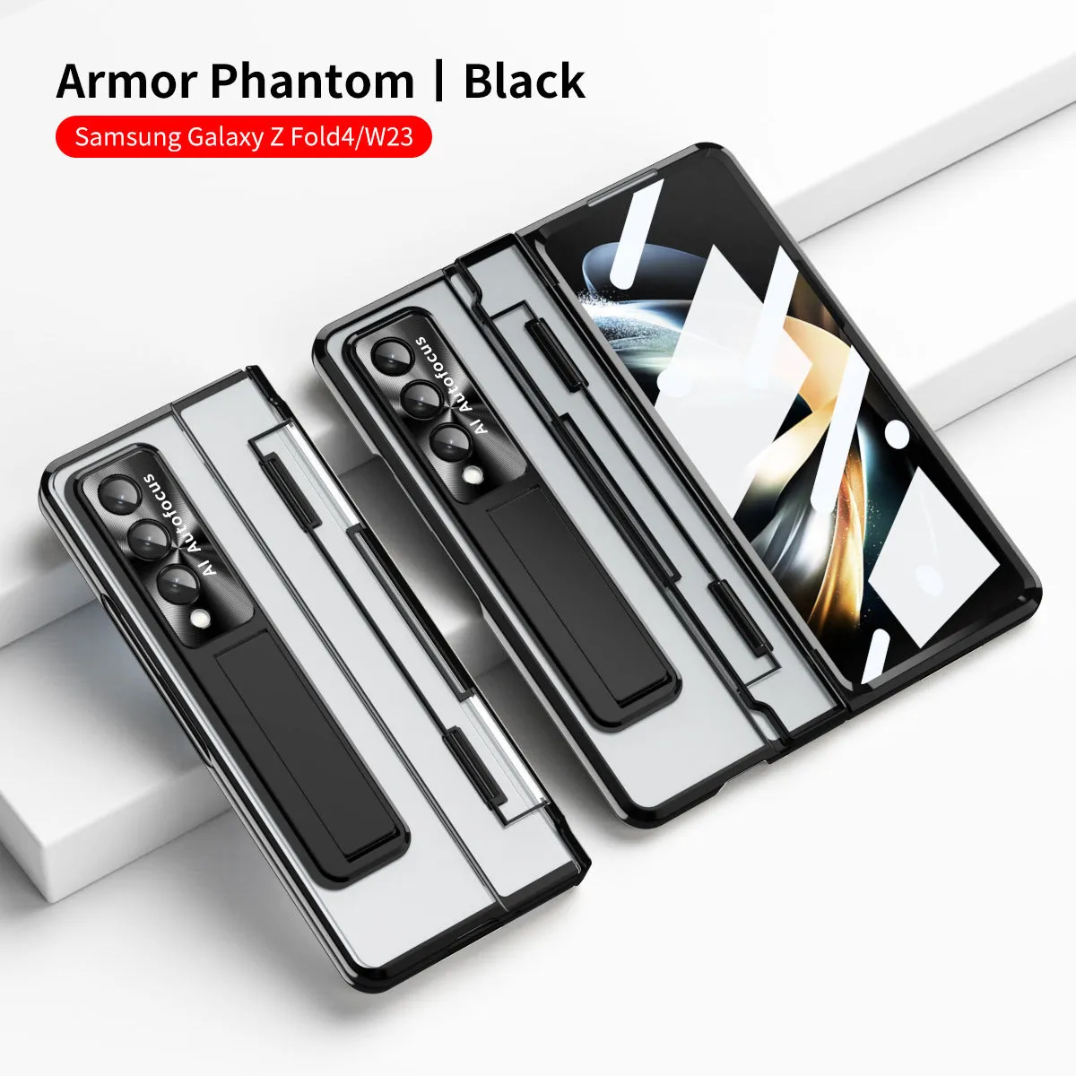 Samsung Zfold 5 Phone Case FOLD4 Flat Hinge Folding Protective Case W22 Electroplated Lens Film Leather Case