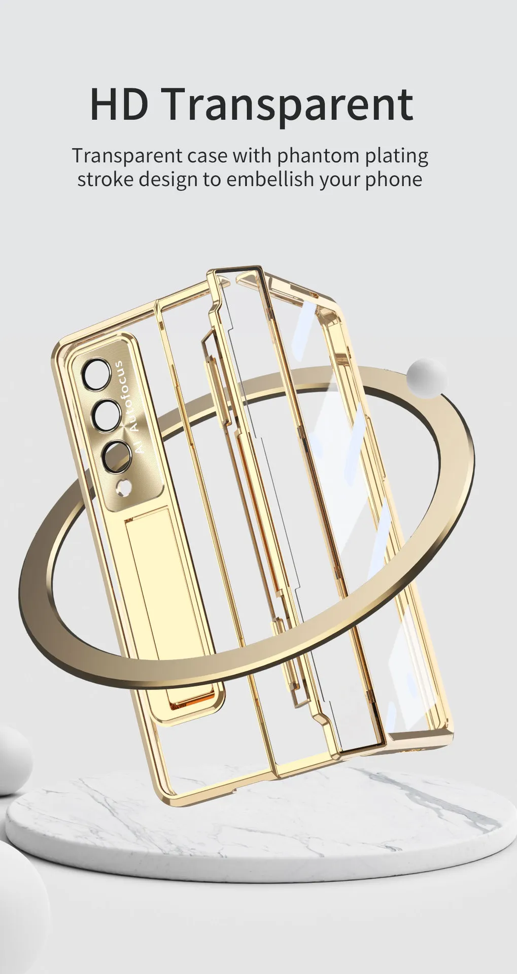 Samsung Zfold 5 Phone Case FOLD4 Flat Hinge Folding Protective Case W22 Electroplated Lens Film Leather Case