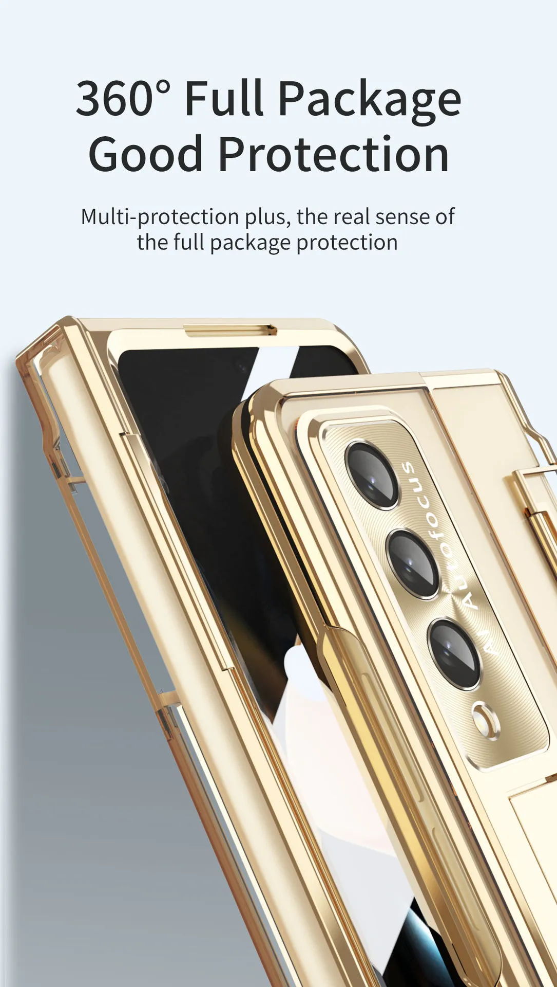 Samsung Zfold 5 Phone Case FOLD4 Flat Hinge Folding Protective Case W22 Electroplated Lens Film Leather Case
