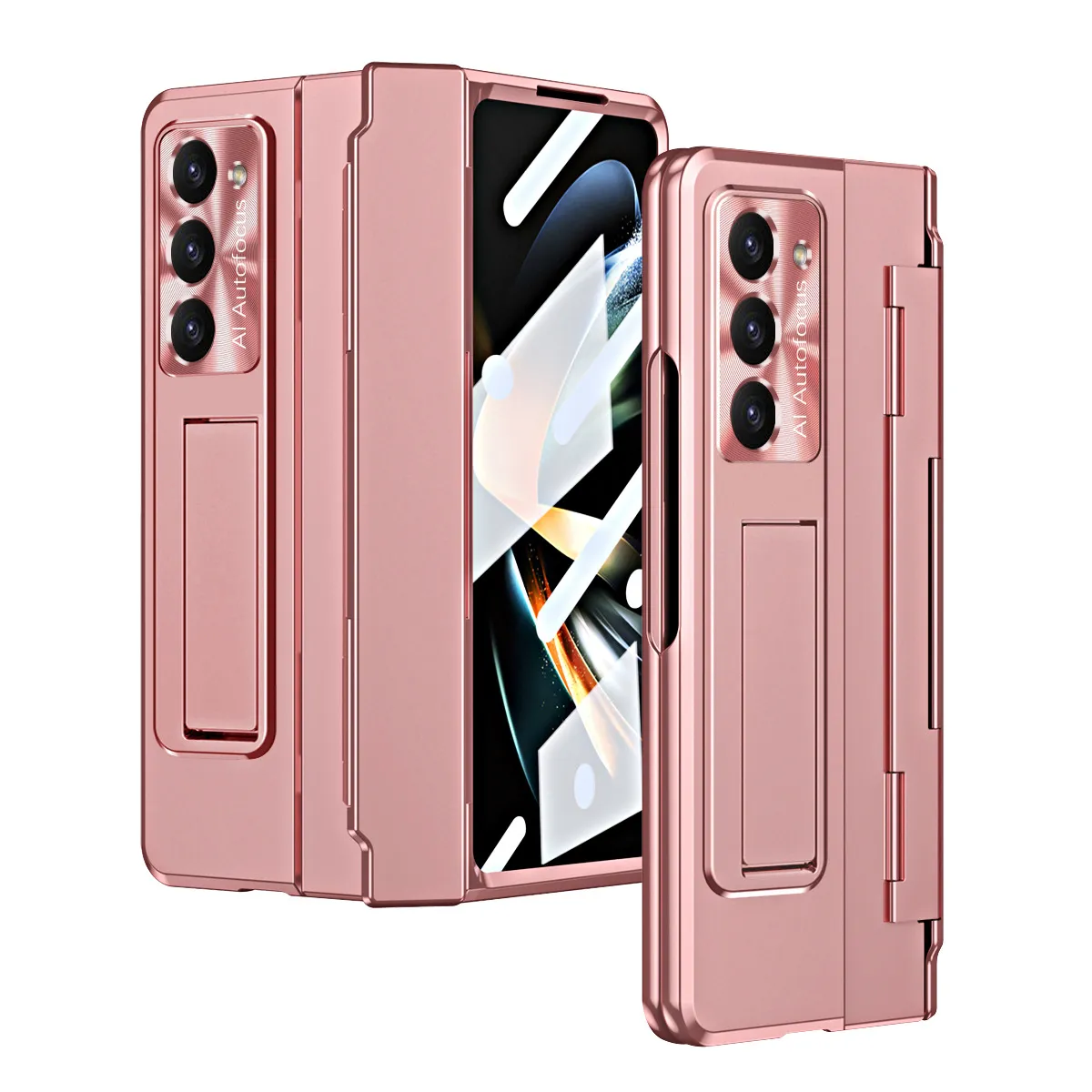 Samsung ZFold 7 Phone Case FOLD6 Flat Hinge Folding Protective Case FOLD5 Solid Color Electroplated Drop-Proof