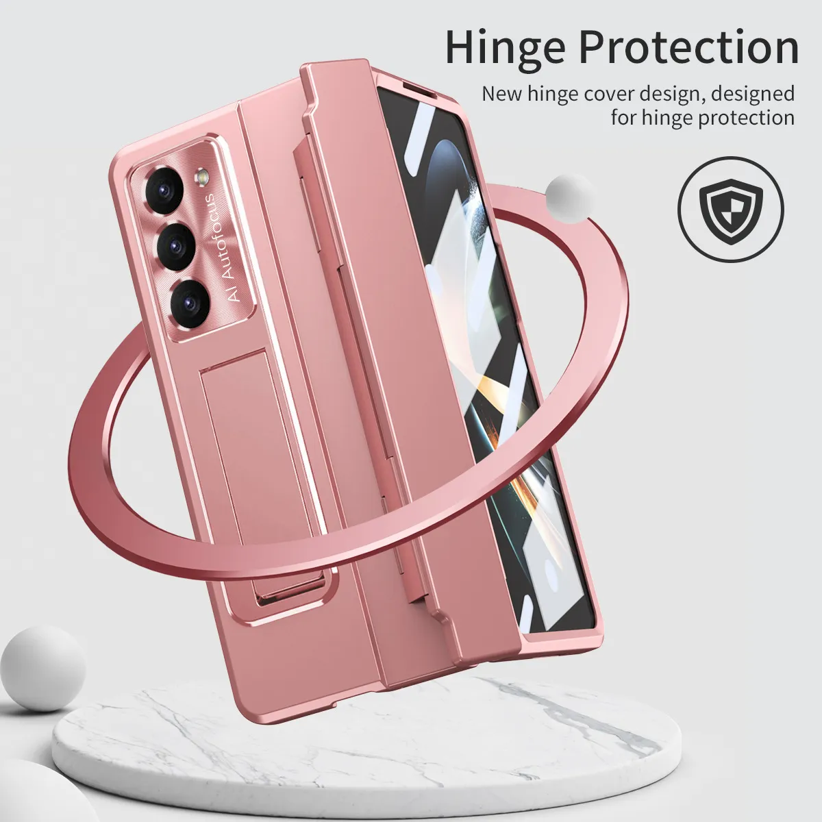 Samsung ZFold 7 Phone Case FOLD6 Flat Hinge Folding Protective Case FOLD5 Solid Color Electroplated Drop-Proof