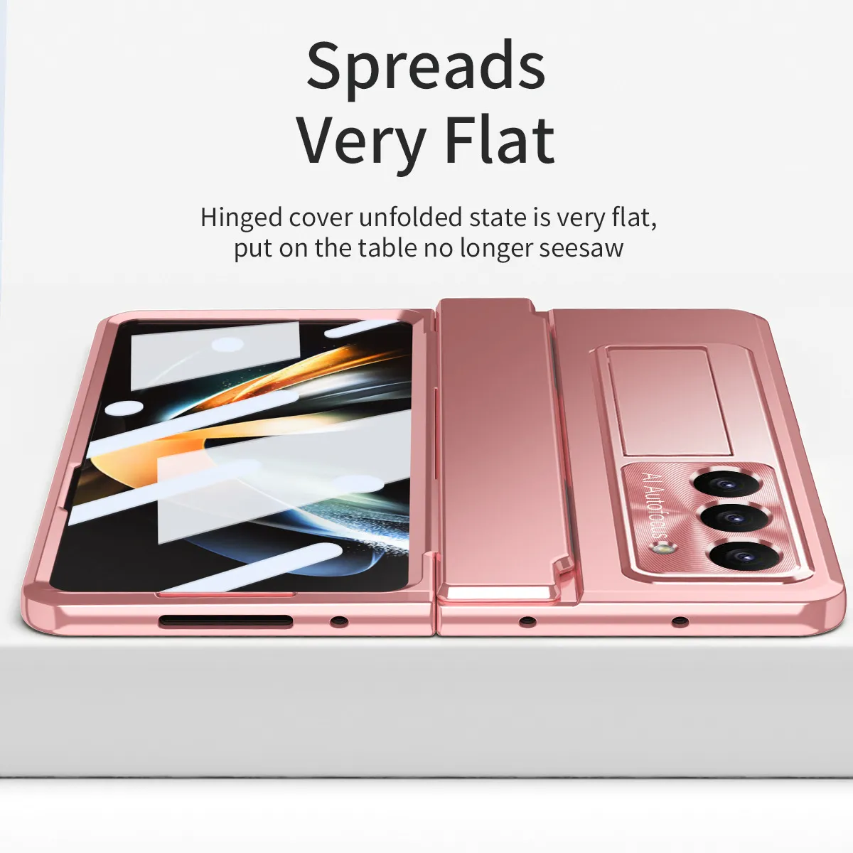 Samsung ZFold 7 Phone Case FOLD6 Flat Hinge Folding Protective Case FOLD5 Solid Color Electroplated Drop-Proof