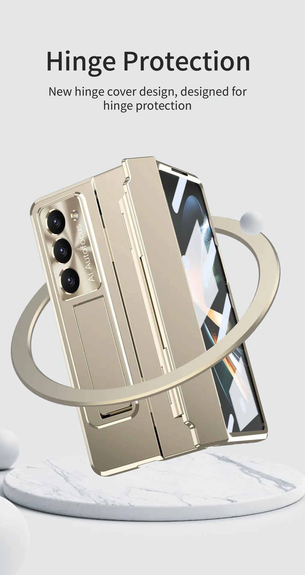 Samsung ZFold 7 Phone Case FOLD6 Flat Hinge Folding Protective Case FOLD5 Solid Color Electroplated Drop-Proof