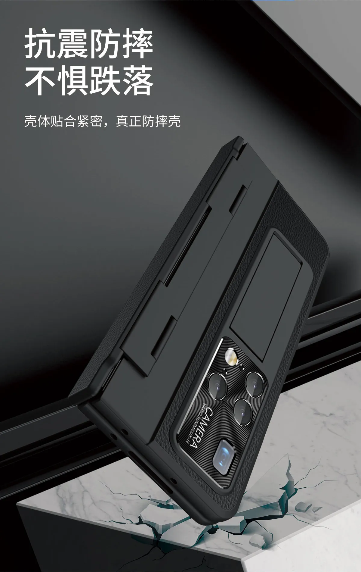 Compatible with Huawei MATEX2 phone case, flat folding vegan leather pen slot protective case, hinge full coverage shockproof case, 5G.