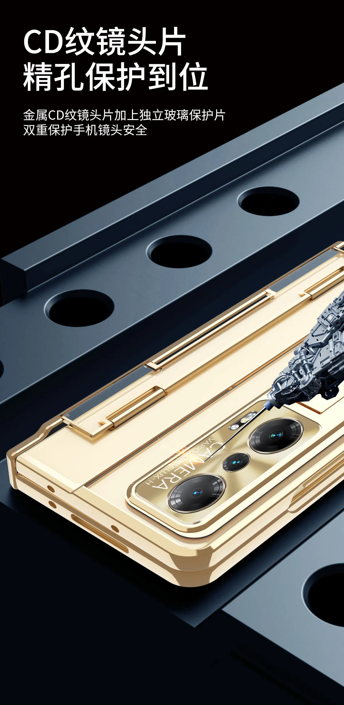 Compatible with Honor MagicVS phone case, flat folding pen slot transparent protective case, hinge full-coverage shockproof case, 5G