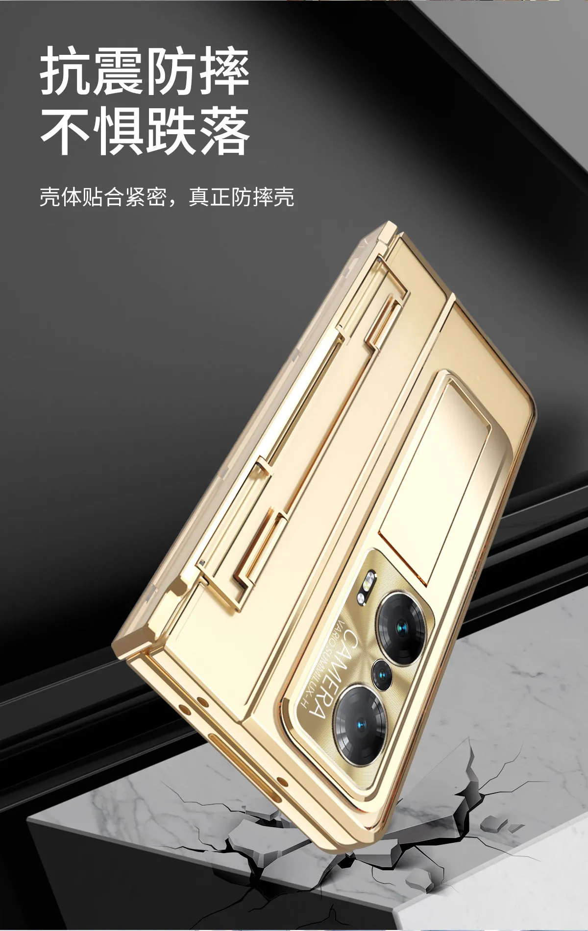 Compatible with Honor MagicVS phone case, flat folding pen slot transparent protective case, hinge full-coverage shockproof case, 5G