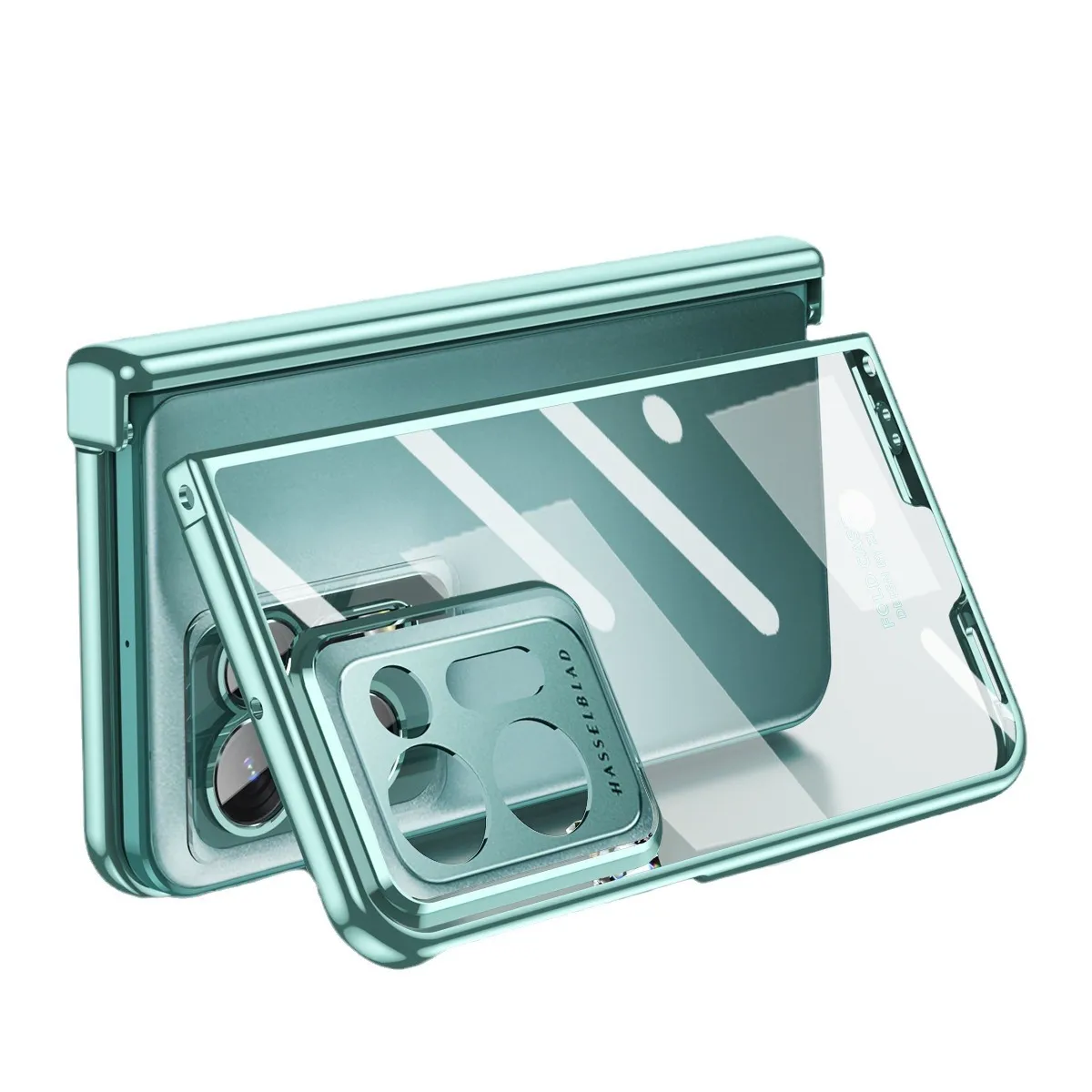 Compatible with OPPO Find N2 foldable phone case, FINDN2 case and screen protector, integrated magnetic hinge, drop-proof protective case.