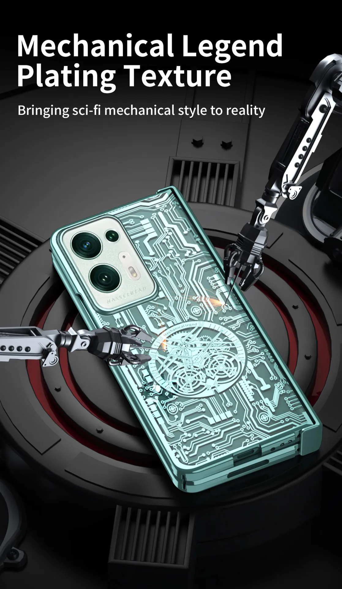 Compatible with OPPO Find N2 foldable phone case, magnetic hinge, electroplated texture, drop-proof protective case