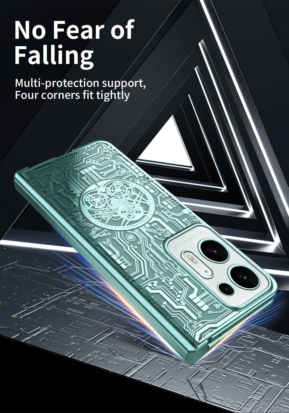 Compatible with OPPO Find N2 foldable phone case, magnetic hinge, electroplated texture, drop-proof protective case