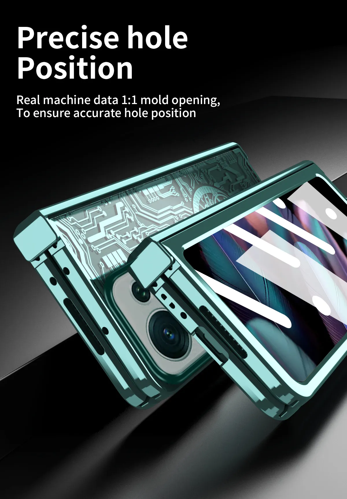 Compatible with OPPO Find N2 foldable phone case, magnetic hinge, electroplated texture, drop-proof protective case