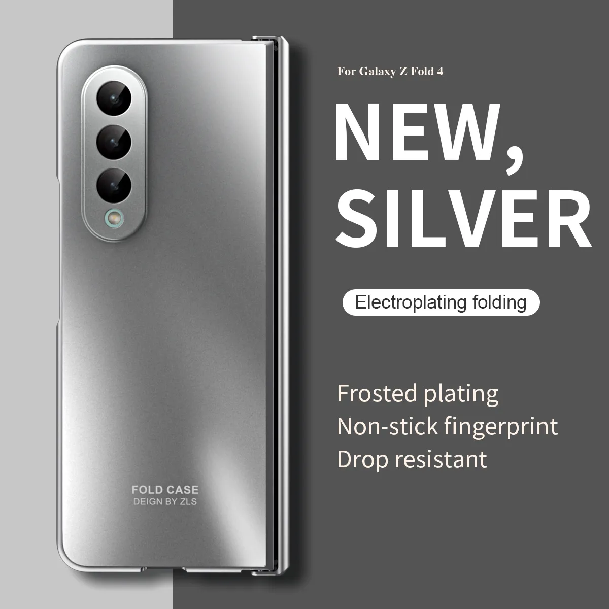 ZFOLD4 Foldable Screen Case for Samsung Fold 5 (Solid Color Electroplated, Full Coverage, Drop-Proof Protective Case, 5G)