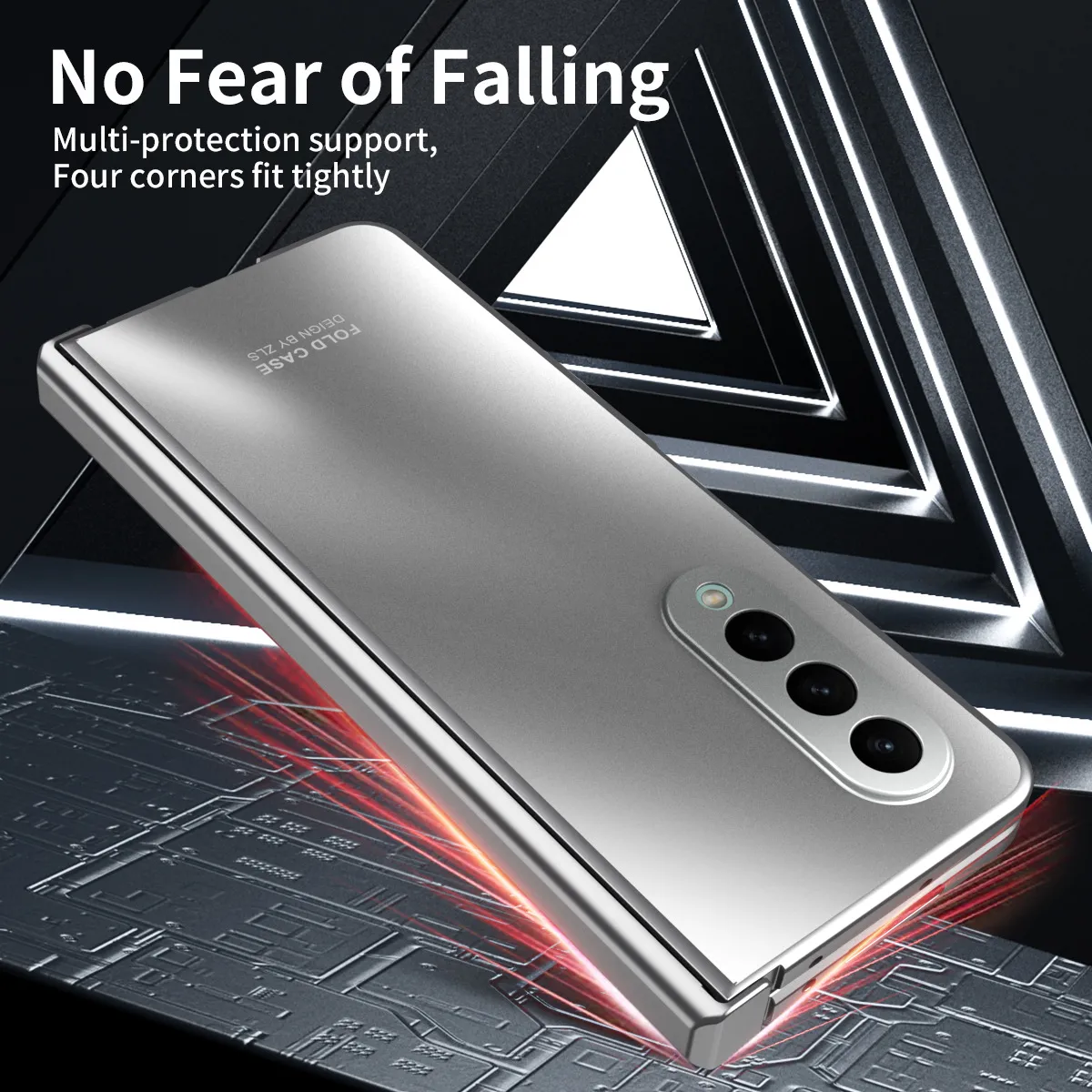 ZFOLD4 Foldable Screen Case for Samsung Fold 5 (Solid Color Electroplated, Full Coverage, Drop-Proof Protective Case, 5G)