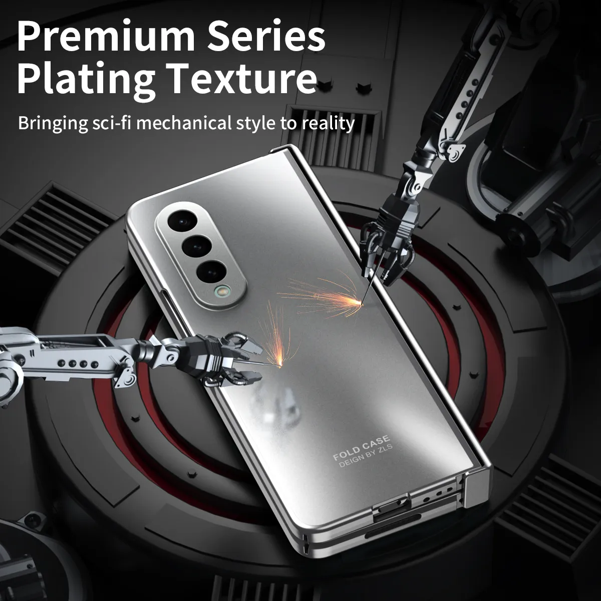 ZFOLD4 Foldable Screen Case for Samsung Fold 5 (Solid Color Electroplated, Full Coverage, Drop-Proof Protective Case, 5G)
