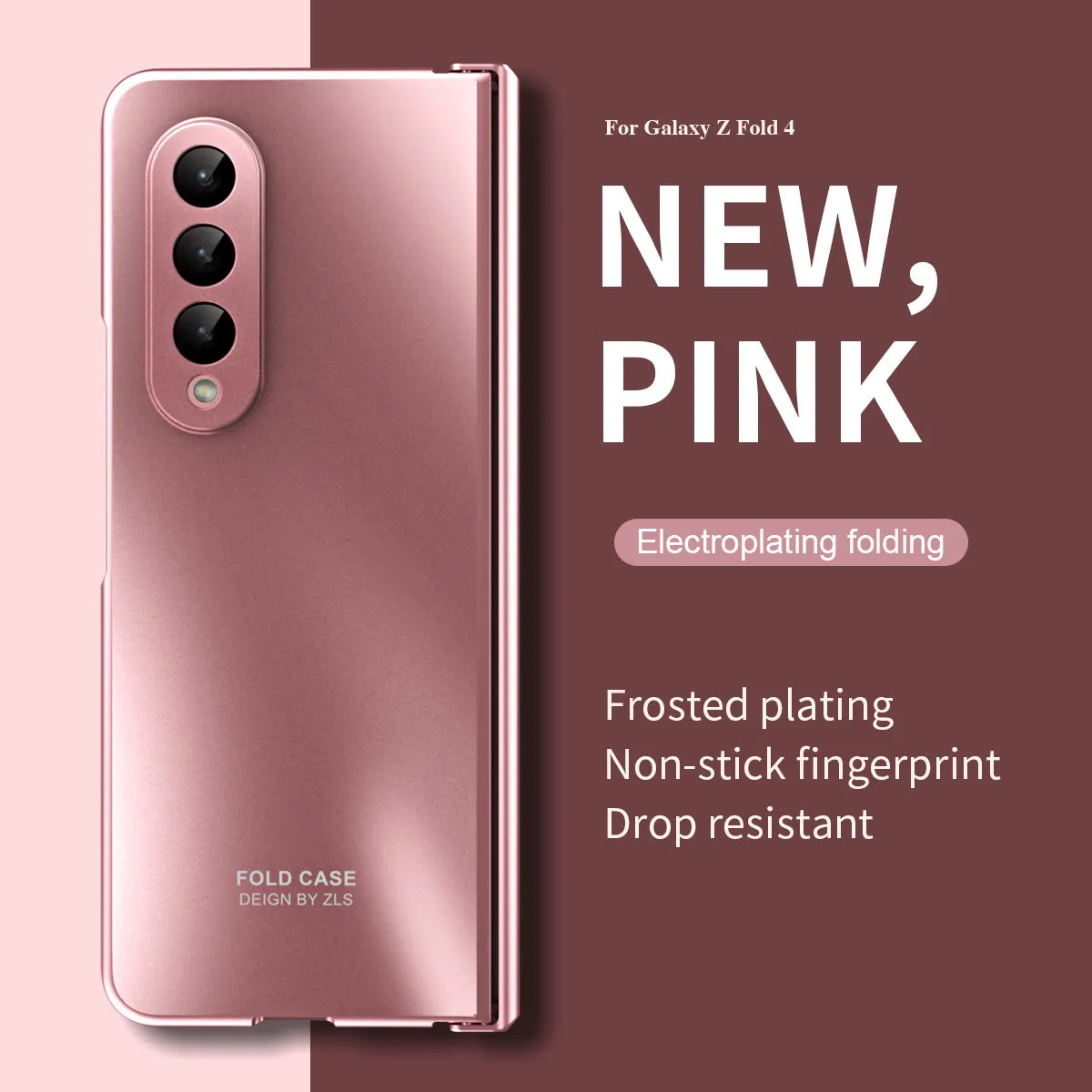 ZFOLD4 Foldable Screen Case for Samsung Fold 5 (Solid Color Electroplated, Full Coverage, Drop-Proof Protective Case, 5G)