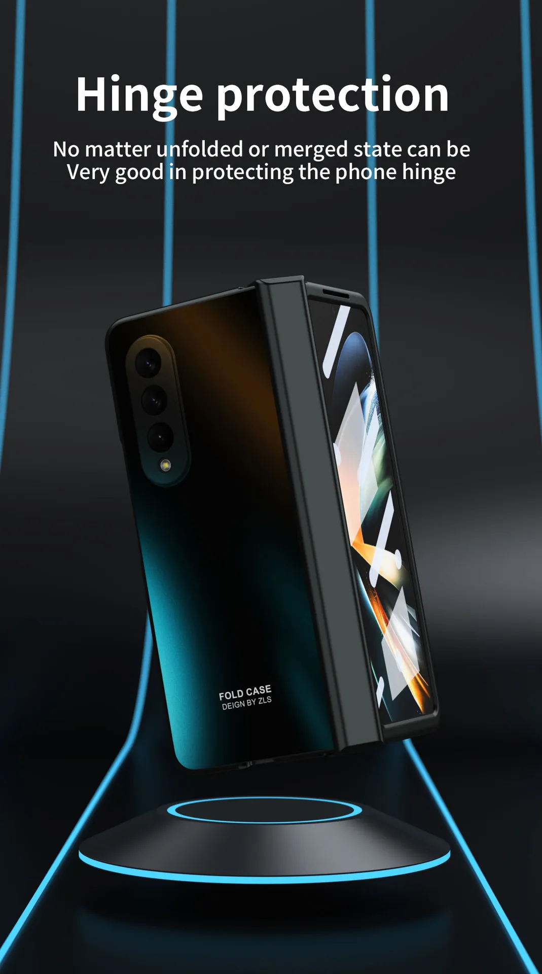 ZFOLD4 Foldable Screen Case for Samsung Fold 5 (Solid Color Electroplated, Full Coverage, Drop-Proof Protective Case, 5G)