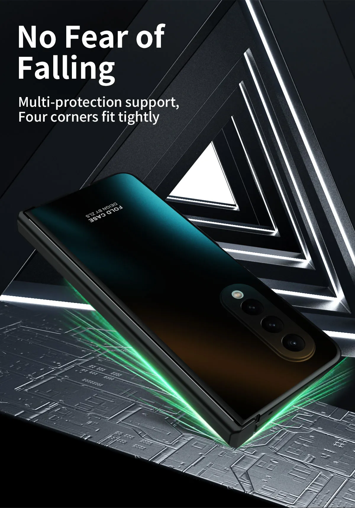 ZFOLD4 Foldable Screen Case for Samsung Fold 5 (Solid Color Electroplated, Full Coverage, Drop-Proof Protective Case, 5G)