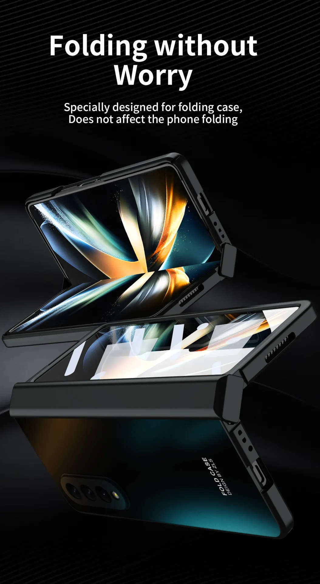 ZFOLD4 Foldable Screen Case for Samsung Fold 5 (Solid Color Electroplated, Full Coverage, Drop-Proof Protective Case, 5G)