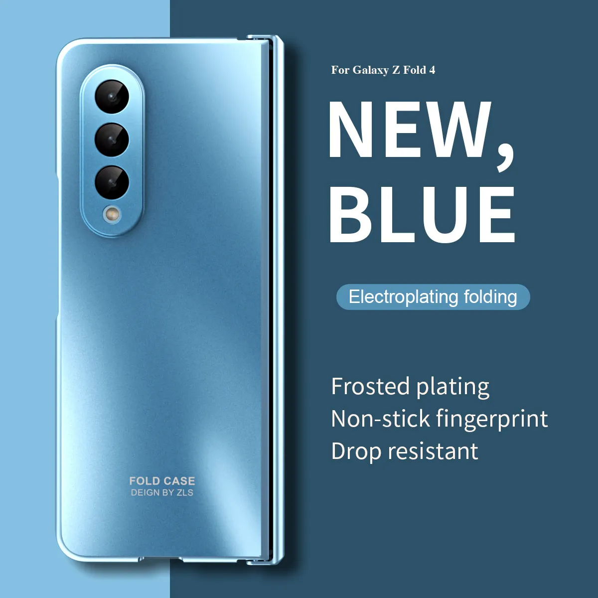 ZFOLD4 Foldable Screen Case for Samsung Fold 5 (Solid Color Electroplated, Full Coverage, Drop-Proof Protective Case, 5G)