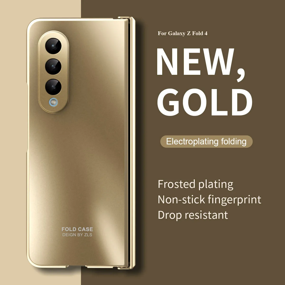 ZFOLD4 Foldable Screen Case for Samsung Fold 5 (Solid Color Electroplated, Full Coverage, Drop-Proof Protective Case, 5G)