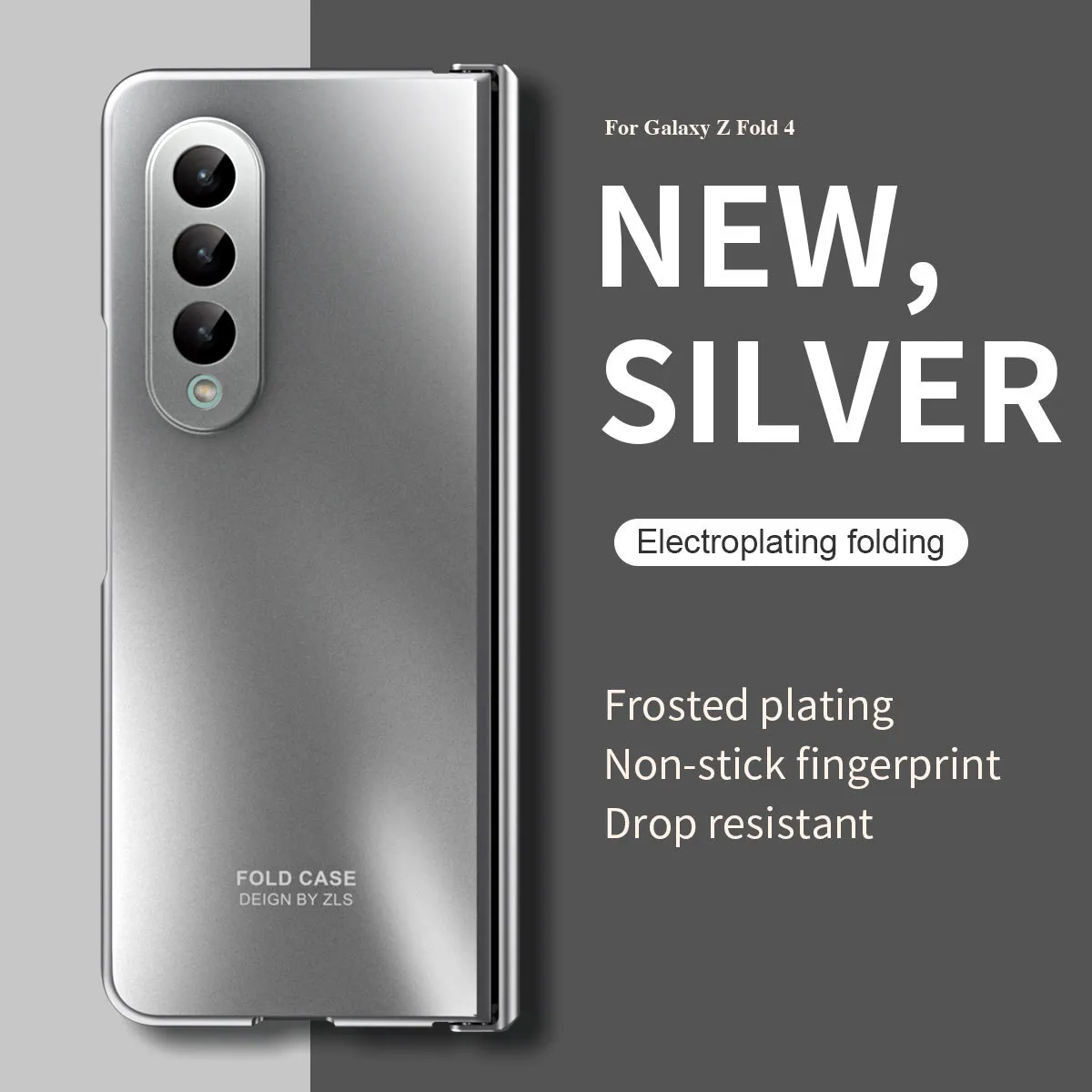 ZFOLD4 Foldable Screen Case for Samsung Fold 5 (Solid Color Electroplated, Full Coverage, Drop-Proof Protective Case, 5G)