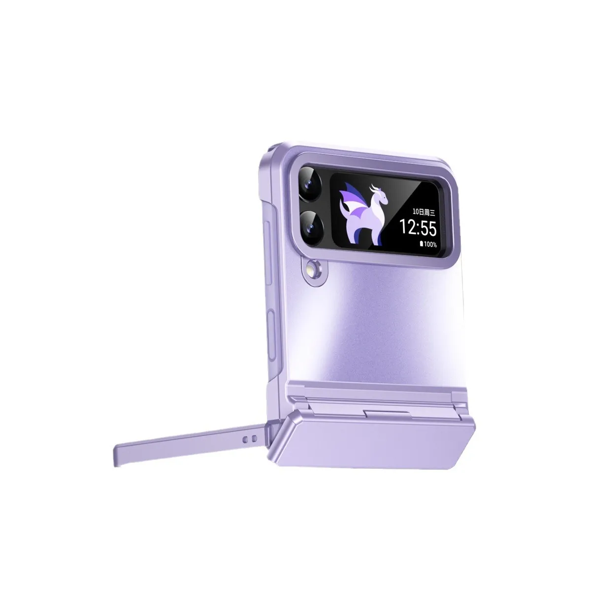 Compatible with Samsung ZFlip 7FE phone case, ZFLIP 6 foldable screen, electroplated flat hinge, full-coverage drop-proof protective leather.