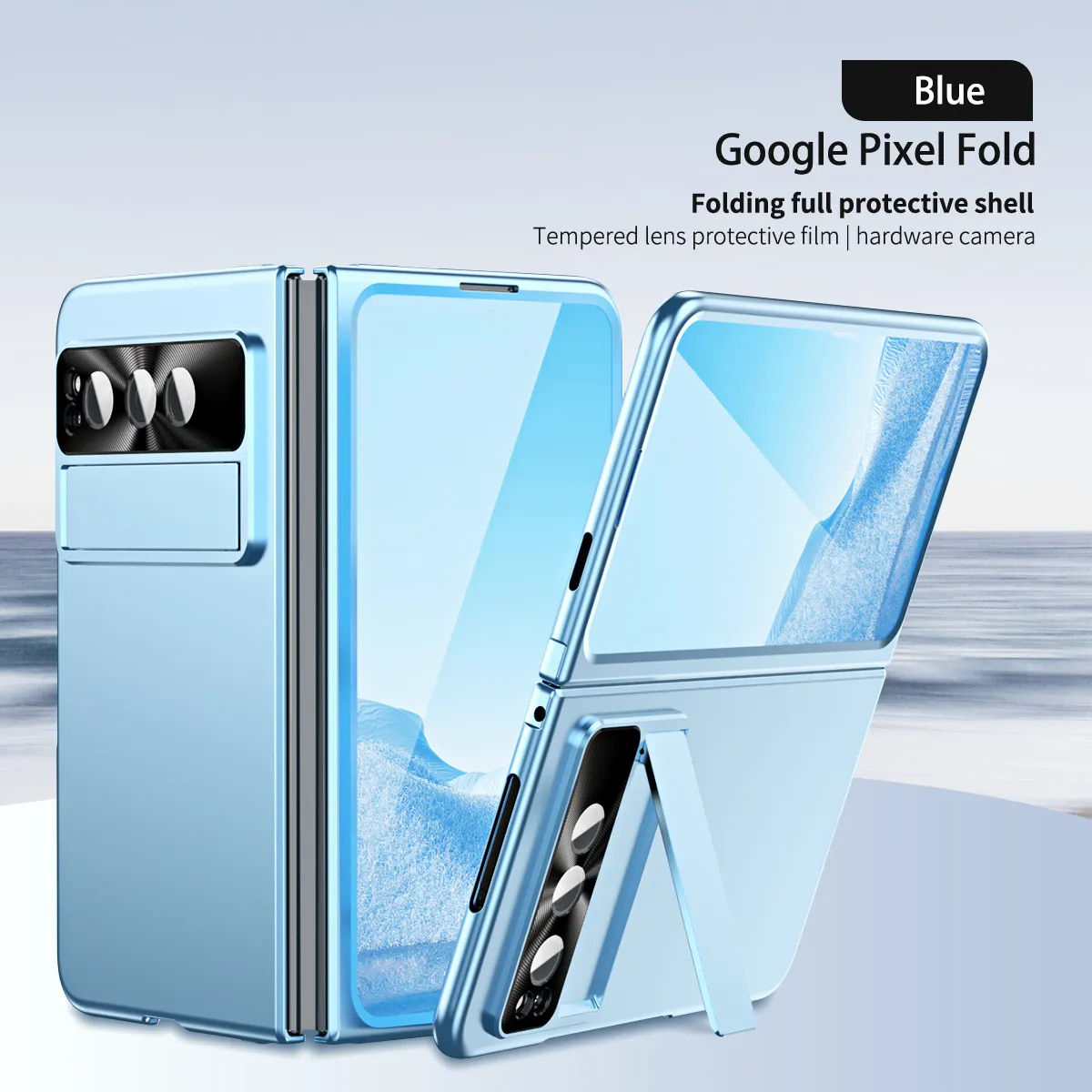 Google Pixel Fold phone case, solid color anti-drop protective case for foldable screen.