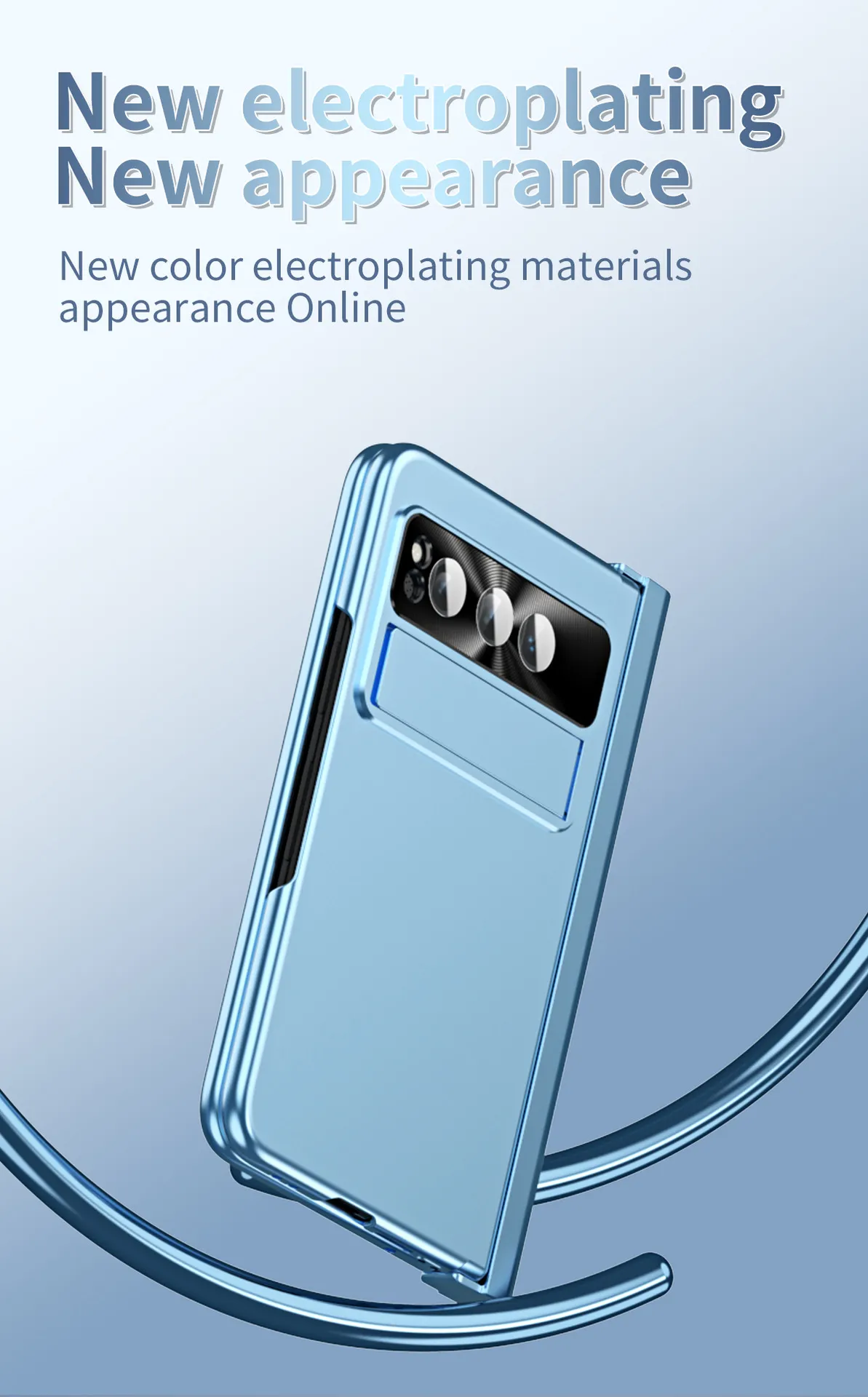 Compatible with Google Pixel Fold phone case, folding and drop-proof full-coverage protection with dual pen slot hinge.