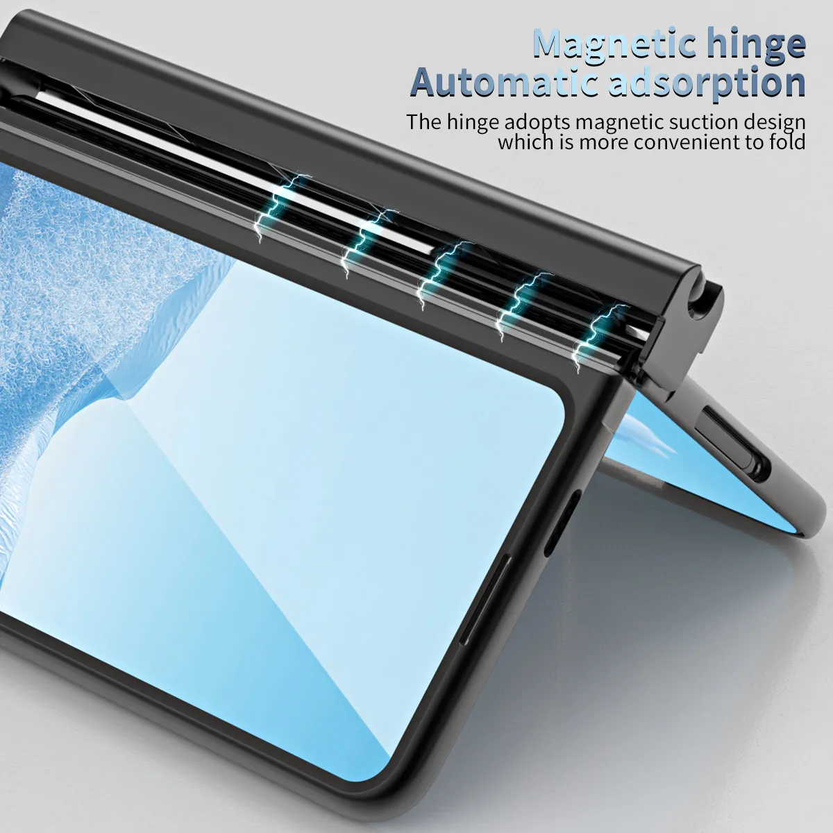 Compatible with Google Pixel Fold phone case, folding and shockproof protective case, full coverage, pen slot hinge.