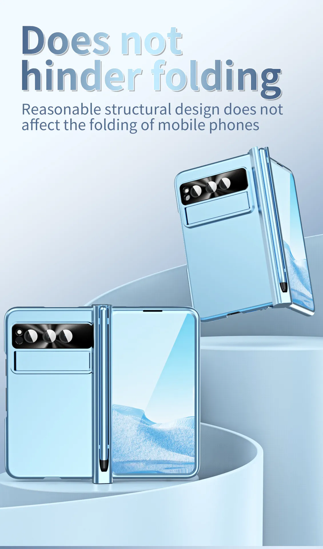 Compatible with Google Pixel Fold phone case, folding and shockproof protective case, full coverage, pen slot hinge.