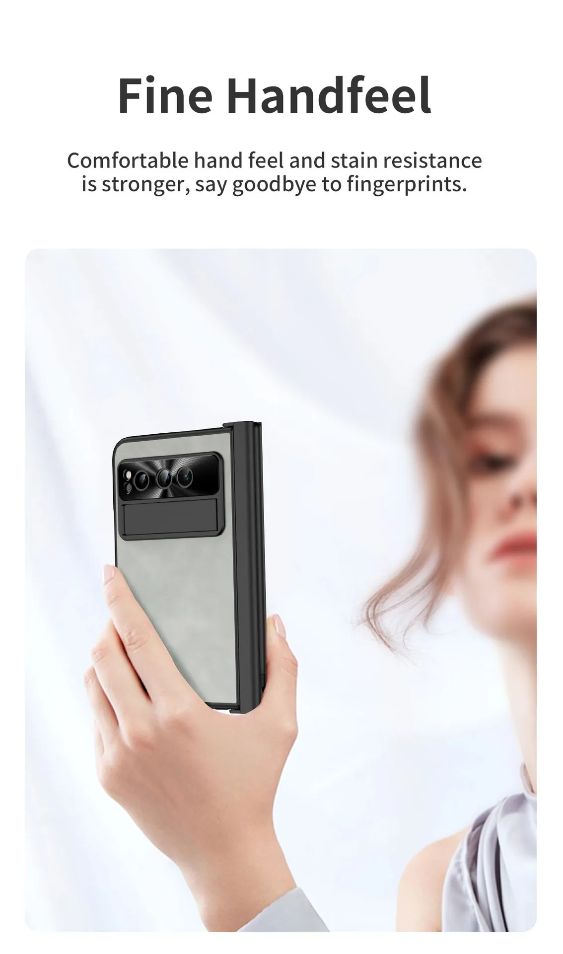Compatible with Google Pixel Fold phone case, vegan leather folding protective case with pen slot hinge.