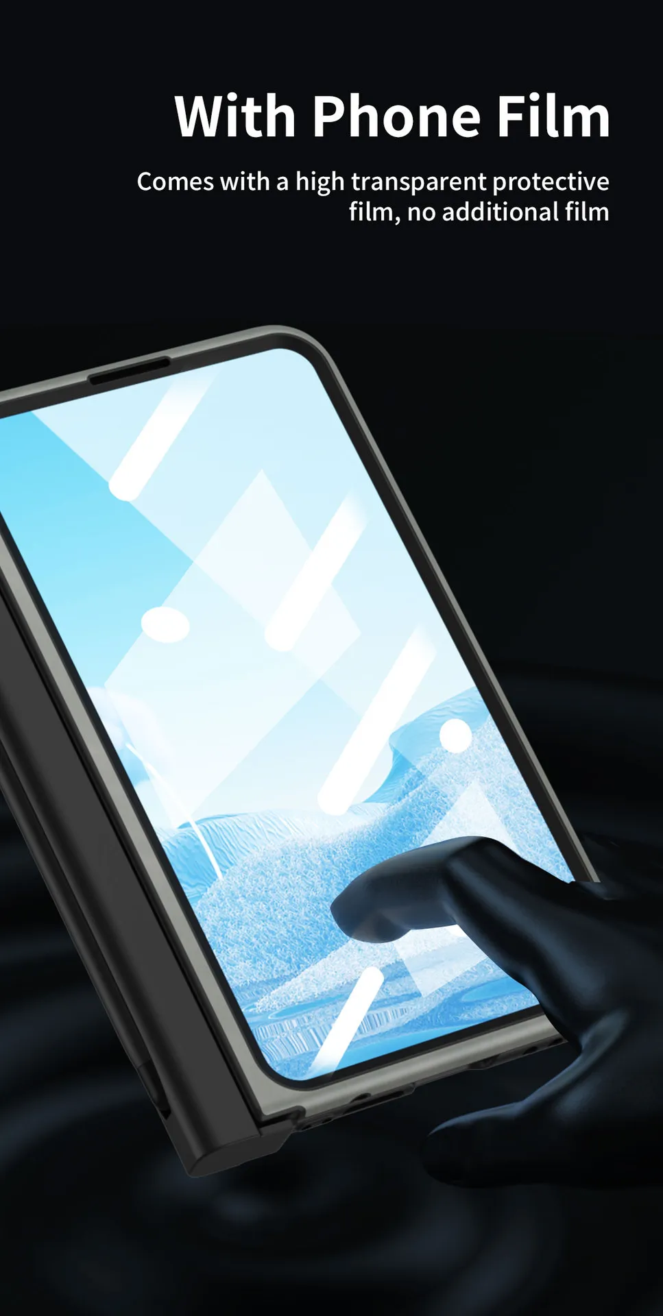 Compatible with Google Pixel Fold phone case, vegan leather folding protective case with pen slot hinge.