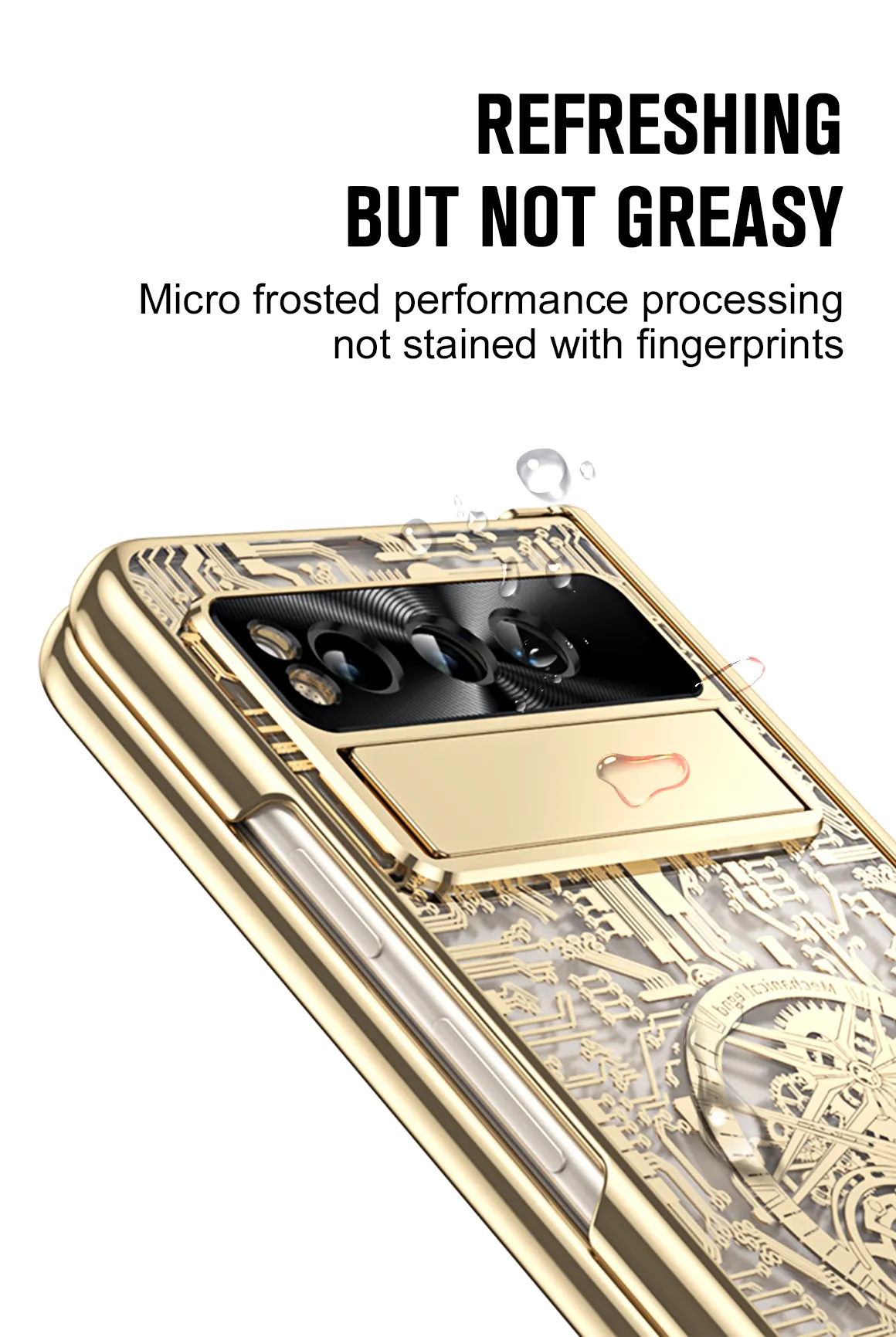 Google Pixel Fold phone case, electroplated pen slot, full coverage for drop protection.