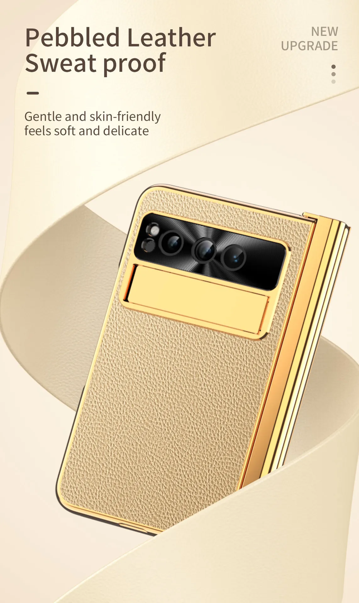 Compatible with Google Pixel Fold phone case, vegan leather, folding pen slot hinge, drop protection.